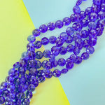 14mm Cobalt Fancy Coin Faceted Crystal Strand