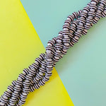 12mm Black and White Stripe Resin Round Strand