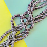 12mm Black and White Stripe Resin Round Strand