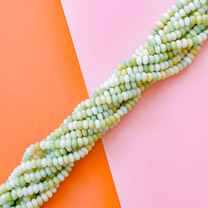 8mm Lemon Lime Smooth Dyed Jade Rondelle Strand