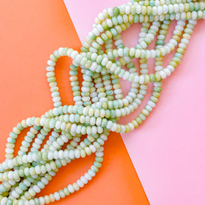 8mm Lemon Lime Smooth Dyed Jade Rondelle Strand