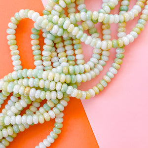8mm Lemon Lime Smooth Dyed Jade Rondelle Strand