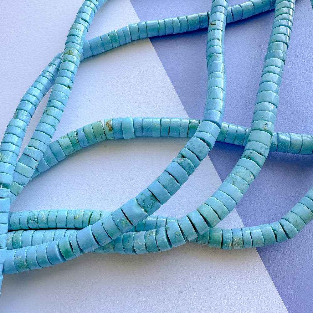 6mm Top-Shelf Turquoise Heishi Strand