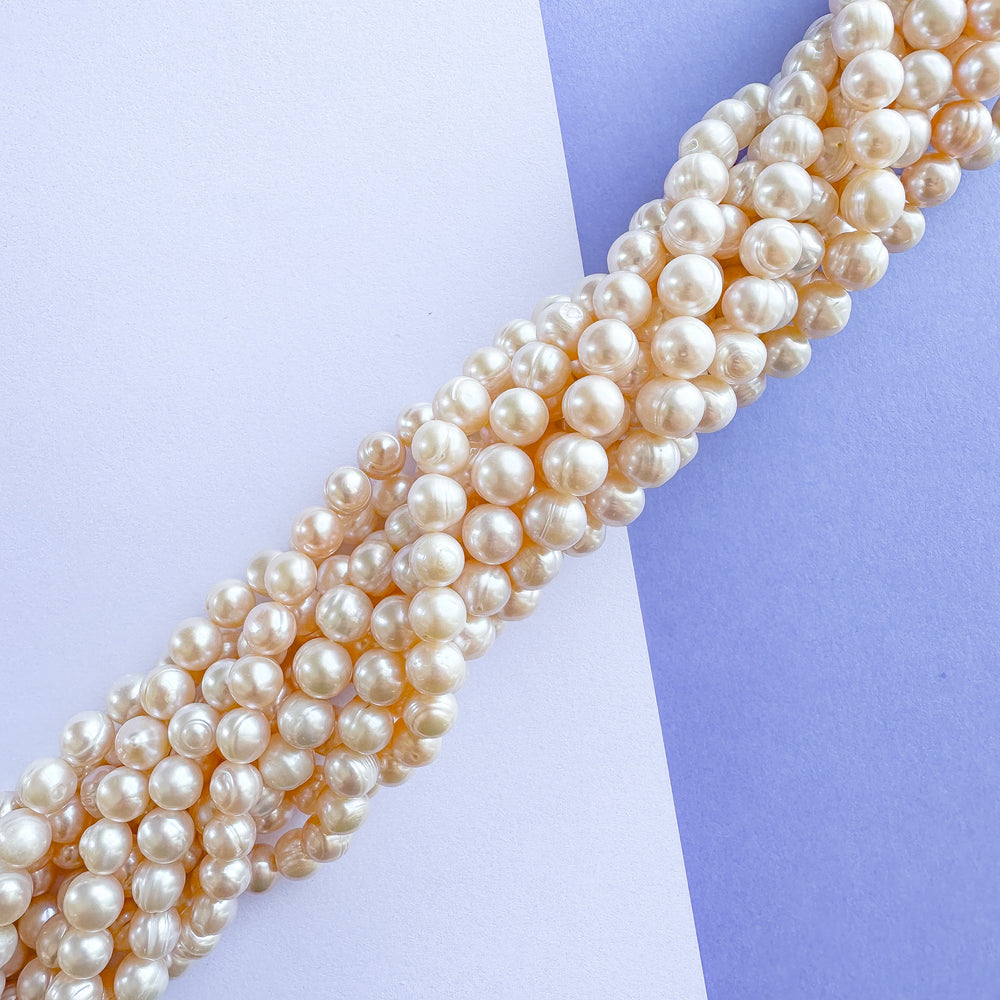 10mm Round Baroque Freshwater Pearl Strand