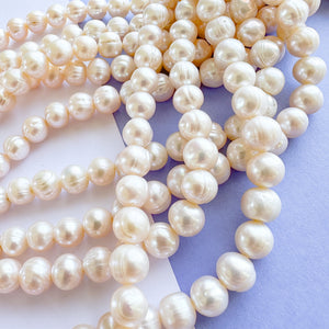 10mm Round Baroque Freshwater Pearl Strand
