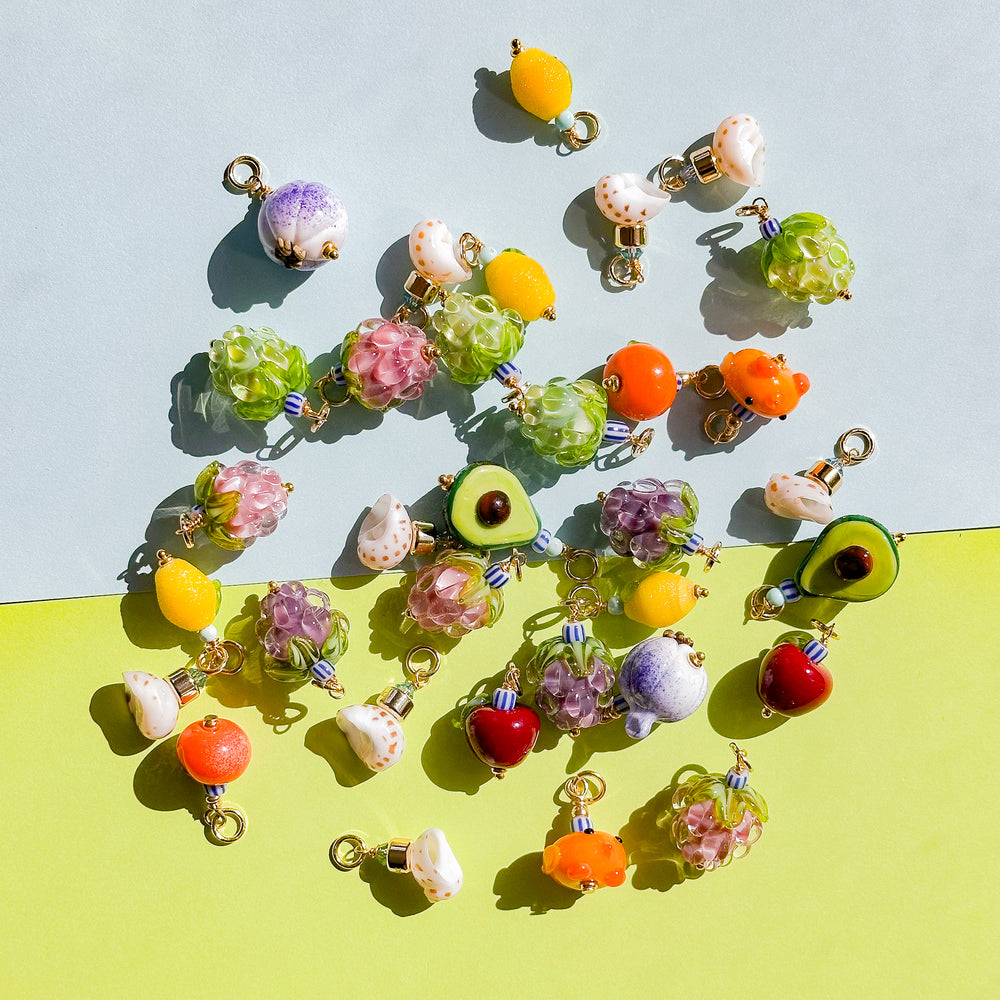 Handmade Mixed Media Fruit and Shell Charms