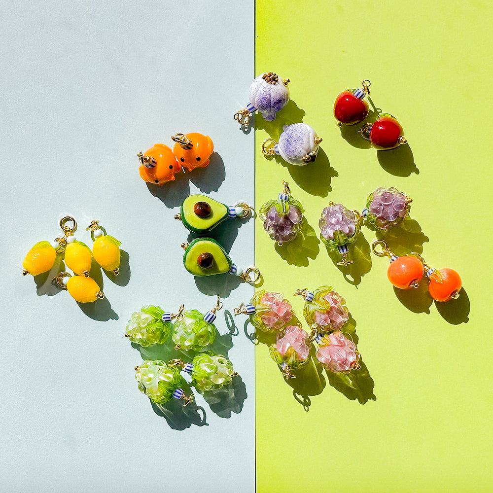 Handmade Mixed Media Fruit and Shell Charms