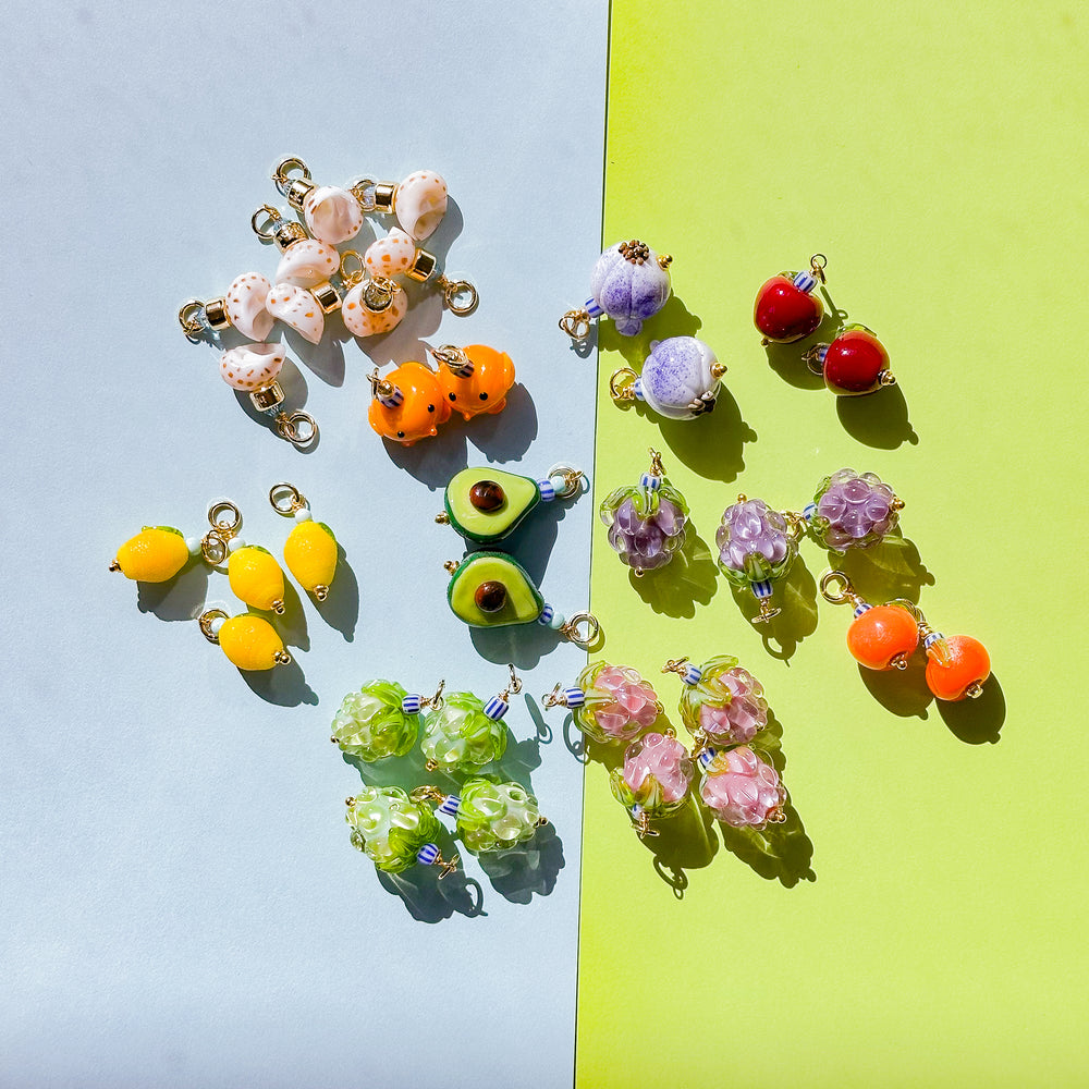 Handmade Mixed Media Fruit and Shell Charms