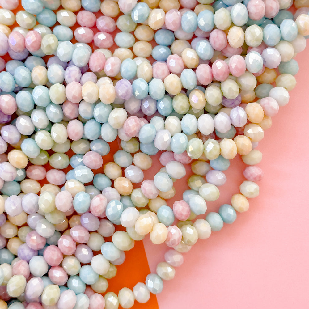 8mm Shimmer Shake Diamond Crystal Rondelle Strand