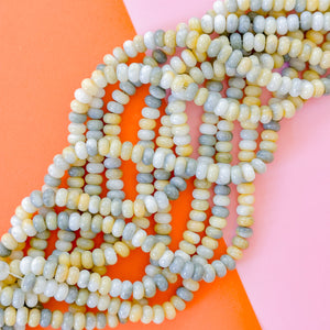 8mm Yellow Blend Smooth Dyed Jade Rondelle Strand