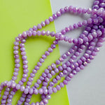 6mm Purple Swirl Diamond Crystal Rondelle Strand