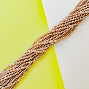 4mm Latte Shimmer Faceted Crystal Rondelle Strand