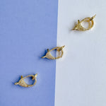 23mm Gold Plated Pave Lobster Claw Clasp with Ring