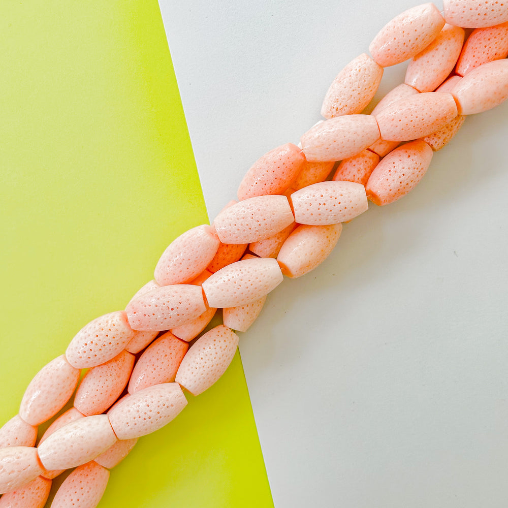 14mm Sponge Coral Barrel Strand