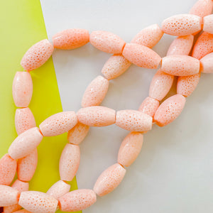14mm Sponge Coral Barrel Strand