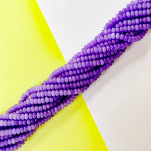 8mm Purple Smooth Dyed Jade Rondelle Strand