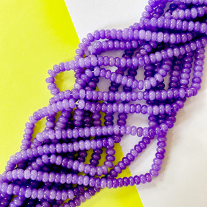 8mm Purple Smooth Dyed Jade Rondelle Strand