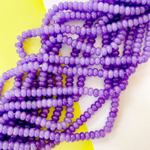 8mm Purple Smooth Dyed Jade Rondelle Strand