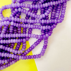 8mm Purple Smooth Dyed Jade Rondelle Strand