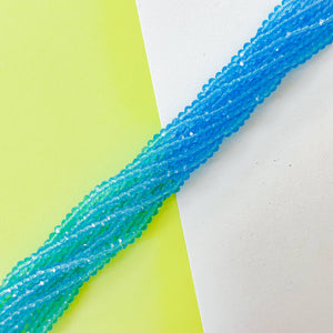 4mm Turquoise Water Faceted Crystal Rondelle Strand