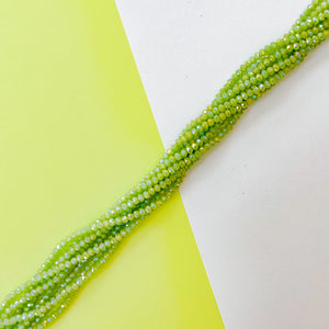 4mm Lime A/B Faceted Crystal Rondelle Strand