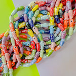 10mm Hand Painted Porcelain Rainbow Fish Strand
