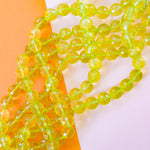 15mm Chartreuse Faceted Glass Round Strand