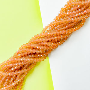 8mm Marmalade Faceted Crystal Rondelle Strand