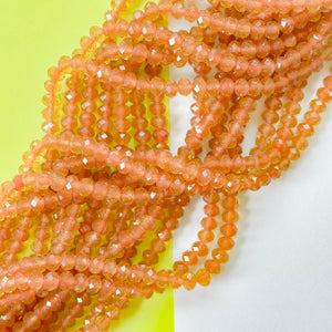 8mm Marmalade Faceted Crystal Rondelle Strand