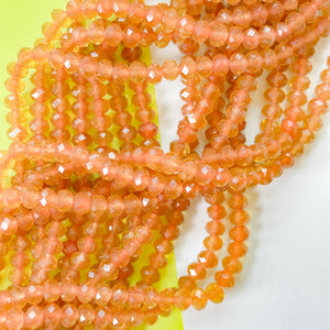 8mm Marmalade Faceted Crystal Rondelle Strand