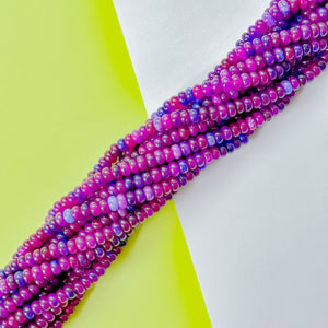 8mm Purple Party Smooth Dyed Jade Rondelle Strand