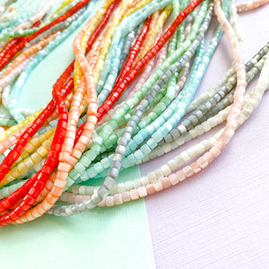 4mm Mother of Pearl Heishi Rainbow 8 Strand Bundle