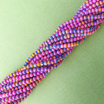 5mm Wildflower Acrylic Coated Glass Rounds Strand
