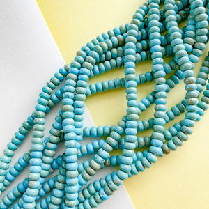 
                
                    Load image into Gallery viewer, 8mm Howlite Turquoise Rondelle Strand
                
            