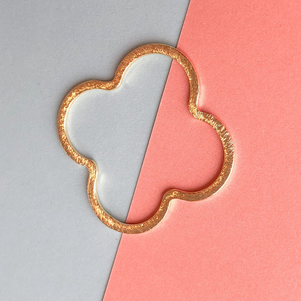 Brushed Gold Quatrefoil Ring - Pack of 4 - Christine White Style