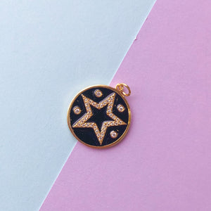 20mm Enamel Pave Crystal Star Pendant