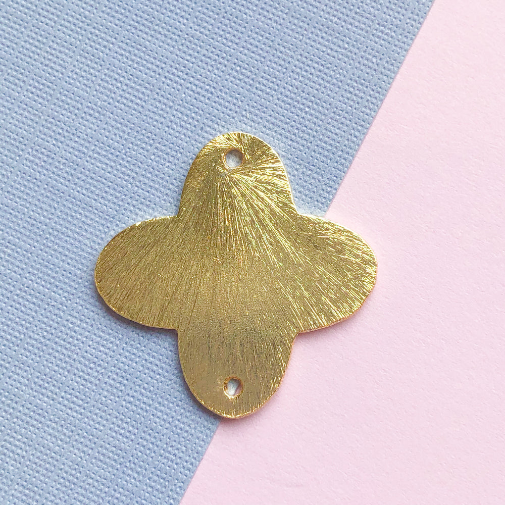 Brushed Gold Quatrefoil Connector - Pack of 4 - Christine White Style
