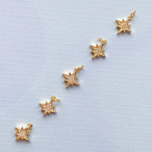 12mm 8-Point Pave Crystal Star Charm - Christine White Style