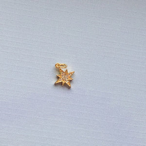 12mm 8-Point Pave Crystal Star Charm - Christine White Style
