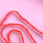 8mm Coral Lined Faceted Chinese Crystal Rondelle Strand