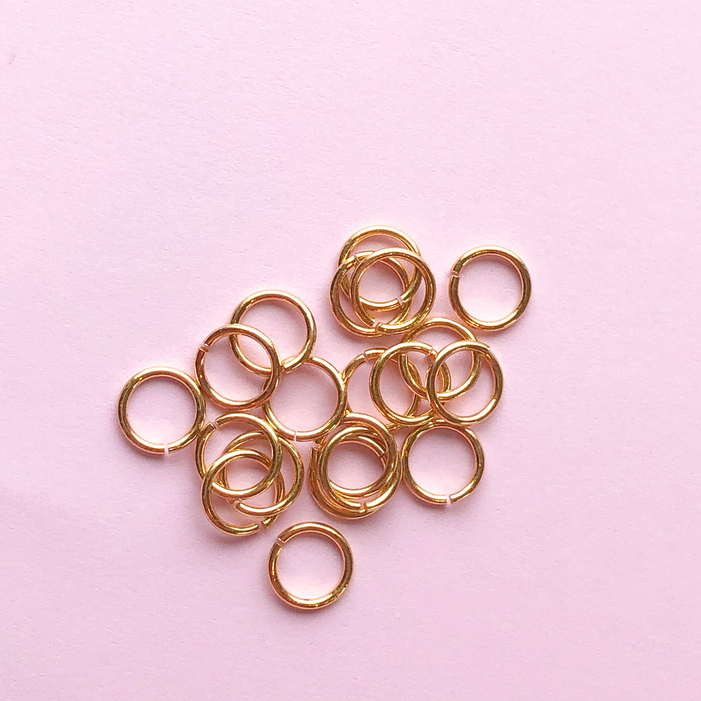 Shiny Gold Open Jump Rings - Pack of 20 - Christine White Style