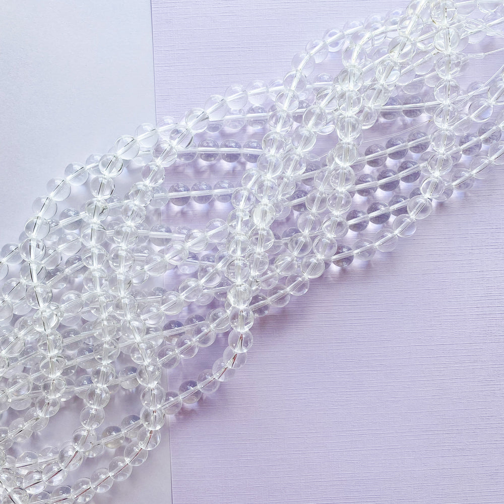 10mm Clear Smooth Glass Round Strand