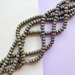 8mm Faceted Pyrite Rondelle Strand