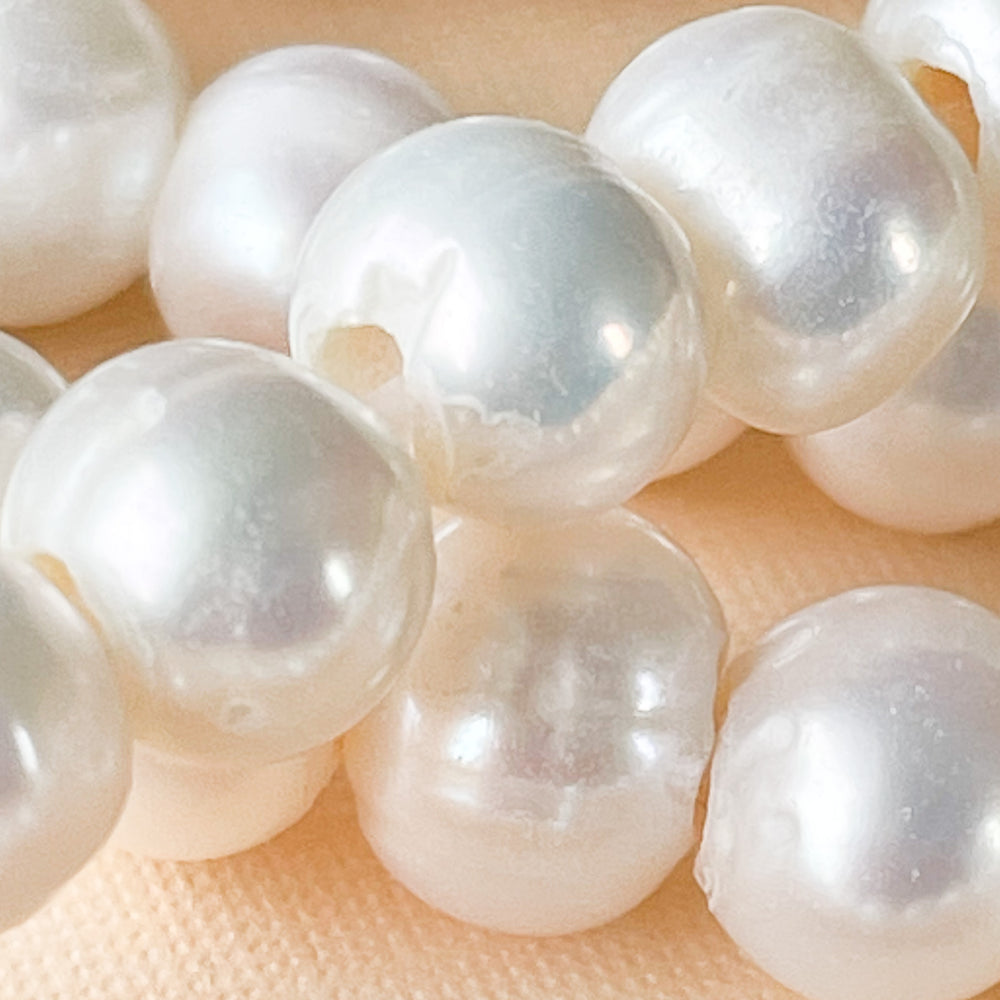 8MM White Glass Pearls 16 (1 dozen strands)