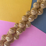 14mm Soft Brushed Gold Filigree Strand