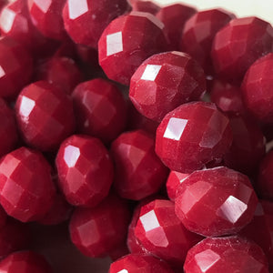 8mm Ruby Faceted Chinese Crystal Strand