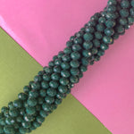 8mm Hunter Green Faceted Chinese Crystal Rondelle Strand