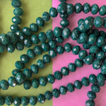 8mm Hunter Green Faceted Chinese Crystal Rondelle Strand