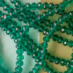 8mm Translucent Emerald Faceted Chinese Crystal Rondelle Strand