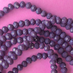 6mm Wisteria Faceted Chinese Crystal Rondelle Strand